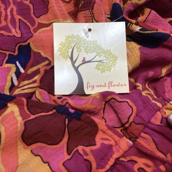 Anthropologie Fig And Flower Estilo Dress Sz L Pink Maxi Prairie Easter NWT - Picture 10 of 12